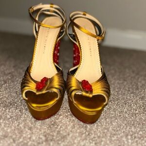 Charlotte Olympia Gold and Red Women's Heels